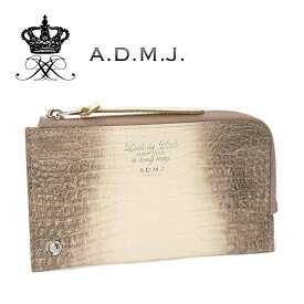 【プレケア特典】【1年保証】 Wクーポン付き ADMJ 財布 オーガナイザーパース コッコヒマラヤ クロコ型押し レディース A.D.M.J. 23SA06004 60サイズ