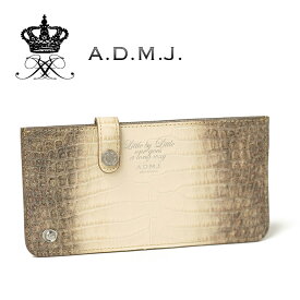【プレケア特典】【1年保証】 Wクーポン付き ADMJ 財布 コッコヒマラヤ スリムウォレット クロコ型押し レディース A.D.M.J. 23SA06005 60サイズ