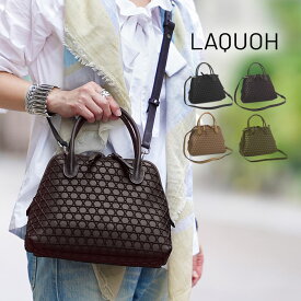 【1年保証】 Wクーポン付き ラクーオ ブガッティ LAQUOH 籠目 エンボスボンディング 2way トート レディース 031740 80サイズ