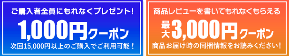 Wクーポンプレゼント中
