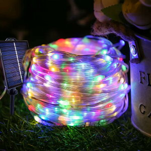 「二つ充電方式」200LED 20M ソーラーイルミネーション ブルー TypeC充電 屋内 屋外対応 LEDストリングライト DIY「8つの点灯モード 輝度調節 消灯タイマー リモコン操作」ソーラー式 防水 クリス