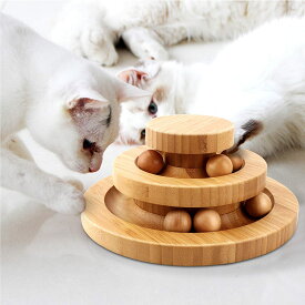 猫 おもちゃ 猫 ボール ぐるぐるタワー ボール 運動不足やストレス解消 猫遊び用 竹製