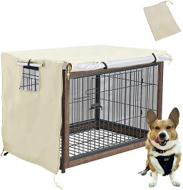 ペットサークルカバー 犬のケージカバー 防音 （109*74*76cm） 犬用ケージカバー 通気 防風 虫よけ うさぎ 水洗い可能 防水 落ち着ける空間作り ファスナー付き 収納便利