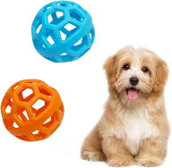 犬用おもちゃ ホーリーローラーボール 9cm 2個セット 犬噛むおもちゃ 歯のクリーニング 耐久性のある 小…