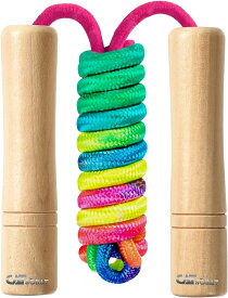縄跳び トレーニング用 縄跳び教室用 お子様 ジュニア なわとび ロープ調整可 かわいい木製デザイン