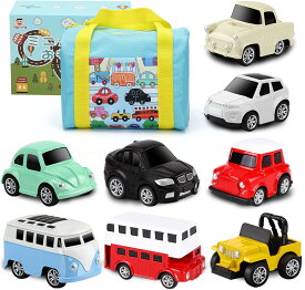 ミニカー おもちゃ 8種類 プルバック式 マップ 収納ボックス付き 誕生日プレゼント 子供用 定番玩具 コレクション キッズ 入園プレゼント