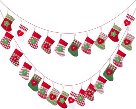 クリスマス 飾り アドベントカレンダー クリスマス くつした カレンダー オーナメント カウントダウン クリスマスガーランド 吊りバナー 1から24まで 紐4.7m 袋15x13cm クリスマスギフト クリスマスソックス プレゼントバッグ 壁掛け 装飾 置物