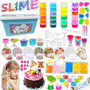 【75PCSセット】スライム キット 粘土 24色スライム+6色ねんど スライム おもちゃ アイスクリーム パール レインボー …