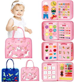 モンテッソーリ おもちゃ 赤ちゃん 男の子 女の子 ビジーボード 知育玩具 モンテッソーリ教具 学習パズル 動かす 紐通し 靴紐結び ボタン ジッパー 指先 数字 形合わせ 指先訓練 アルファベット 1/2/3/4/5歳 幼児 子供 学習 教育 入園準備 誕生日 プレゼント 贈り物