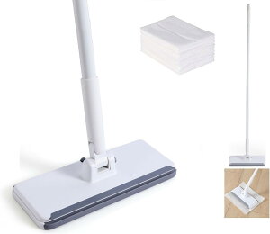 フロアワイパー 本体 1秒で着脱 ワンタッチモップ 2in1水切りワイパー 幅さ24cm 4段ポール 長さ40cm-122cm 乾湿両用モップ 拭き掃除 雑巾ワイパー ベランダ 玄関 床 窓 フロア フローリング 掃除道