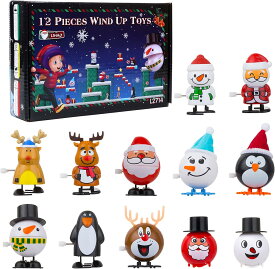 クリスマス おもちゃ ぜんまい 玩具 子供 クリスマスプレゼント 12個セット 景品 仕掛けおもちゃ 置物 ゼンマイ式おもちゃ クリスマス 飾り 飾り付け オーナメント 装飾 パーティー グッズ プレゼント ケース付き