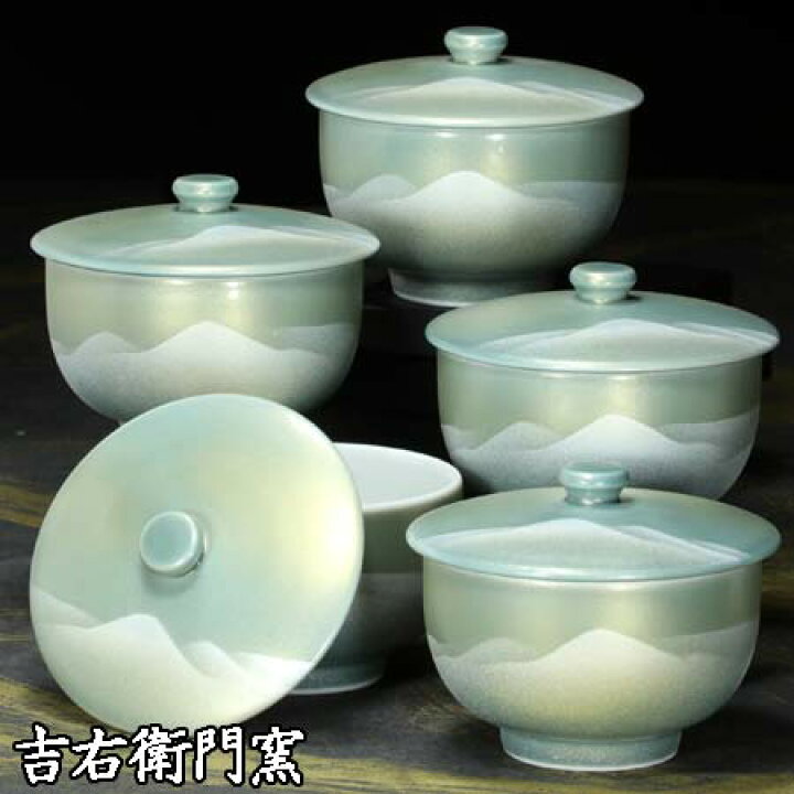 楽天市場】九谷焼 蓋付汲出揃 蓋付湯呑揃 銀連山 湯呑 汲出 セット 