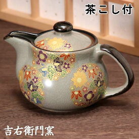 九谷焼 ポット 丸花詰 茶こし付 ティーポット 九谷焼 急須 茶器 和食器