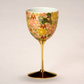 九谷焼 ワインカップ 極上花詰 ピンク 九谷焼 ワイングラス