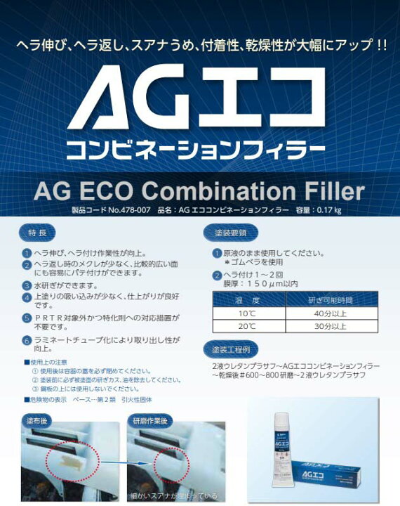 楽天市場】カンペ AGコンビネーションフィラー 7 自動車補修 : 色めき