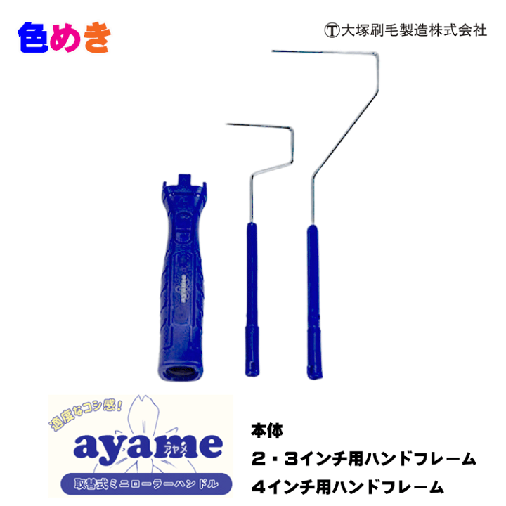 ま様ご依頼品 楽天市場】大塚刷毛 AYAME 取替式ﾐﾆﾛｰﾗｰﾊﾝﾄﾞﾙ【本体 2・3