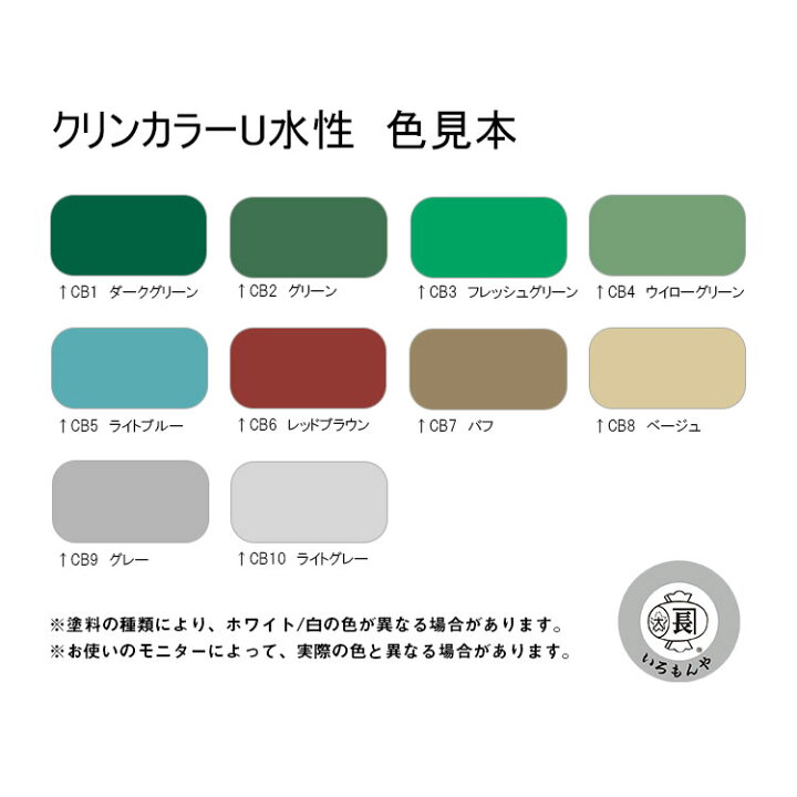 楽天市場】クリンカラーU水性 全10色 ツヤあり 15kgセット(約44〜57 
