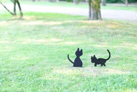 「黒猫のブルーとティアラの飾り一対」 窓飾り アルミ製 錆びない プレゼント 可愛い 装飾品 ニッチ 窓辺 オーナメント 猫の飾り 黒猫は幸せを運んでくれる 癒される猫たち