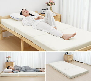 【品質安心保証】マットレス シングル 三つ折り 折りたたみ マットレス 高反発 10cm極厚 凹凸設計 通気性 三つ折りマットレス 150N20D硬め 高密度 高反発マットレス 圧力分散 マットレス ボリ