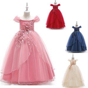 【オープン記念!P10倍→実質3492円 10/27まで】子供ドレス ロング ピアノ発表会 チュール ワンピース ジュニアドレス ピンク シャンペン ドレス 120cm-170cm ロングドレス 子どもドレス フォーマル