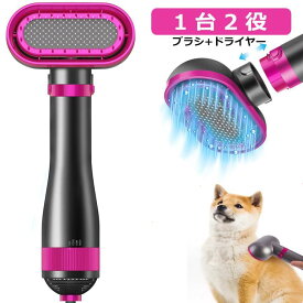 ＼超目玉商品／ ペット ドライヤー ペットブラシ 2in1多機能 ペット用品 過熱保護機能 ペットヘア乾燥 100v 機 片手操作 3階段温度調整 犬 猫 ペット 抜け毛取り