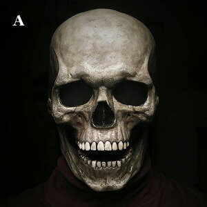 【オープン記念!5%OFFクーポン・11/1まで】ハロウィン コスプレ 仮装 怖いハロウィーンマスク 怖い かぶりもの リアル スカルマスク あご 可動式 恐怖 ドクロ お面 コスプレ マスク リアル フ