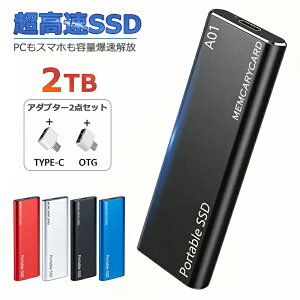 �_���ڋʏ��i�^2TB �O�t��ssd �O�t �|�[�^�u��SSD �����^�|�[�^�u�� �n�[�h�f�B�X�N USB3.1 Type-C �Ή� �X�}�z�݊��� �ϏՌ� �O�t���n�[�h�f�B�X USB-A/USB-C���Ή�