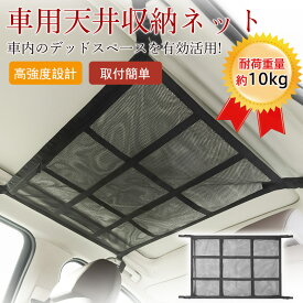 即納 車内収納 車内 天井 収納 ネット 車用 ルーフネット メッシュ ファスナー ハンモック 車載ネット 大容量 荷物 入れ 吊り下げ