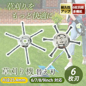 草刈り機 替え刃 ブラシヘッド ワイヤーカッター 石に強い 草刈機用チップソー 除草ホイール 草刈刃 6枚刃 高耐久 多機能 園芸庭 公園 駐車場