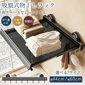 吸盤式物干しラック 吸盤式 物干しネット 折り畳み 物干しラック 穴あけ不要 タオル掛け 水切り棚 スリッパ収納 浴室ラック 浴室 賃貸 省スペース