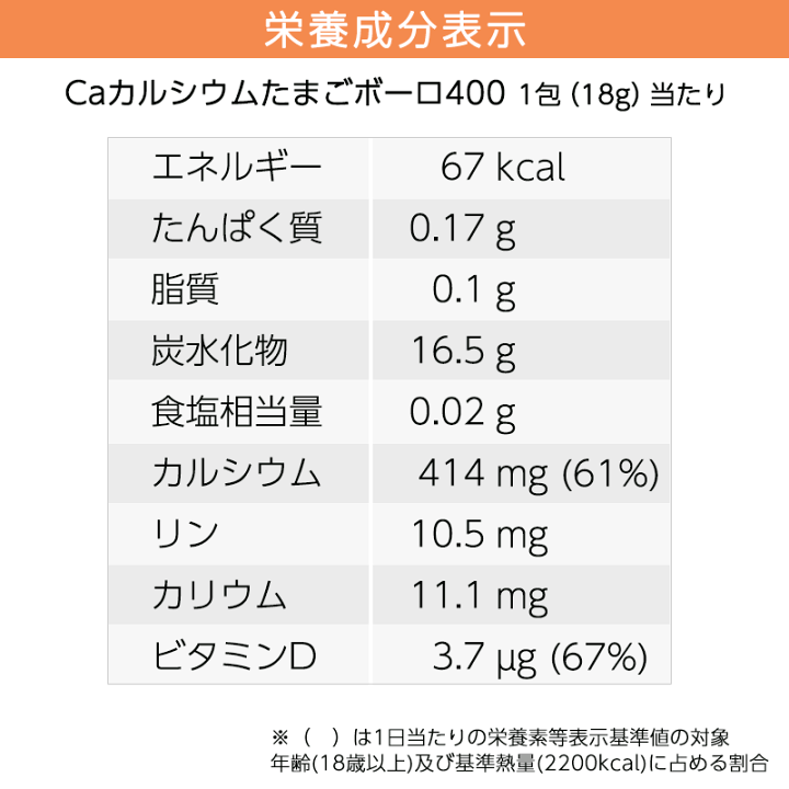 楽天市場】ガレノス カルシウムたまごボーロ400 （18g×18包）×6袋/箱