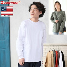 【再入荷】 【Goodwear】 グッドウェア Tシャツ 袖リブ ポケット付き 長袖 へビーウェイト 定番 サイズ S〜XL USAコットン 綿 100％ メンズ レディース ユニセックス グッドウエアTシャツ グッドウエア長袖Tシャツ グッドウェア ロンt