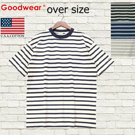 【2025再入荷】 【Goodwear】 グッドウェア Tシャツ ボーダーTシャツ 半袖 オーバーサイズ USAコットン100％ メンズ レディース ユニセックス リンクコーデ GoodwearTシャツ グッドウェアTシャツ GoodwearボーダーTシャツ グッドウェアボーダーTシャツ