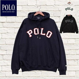 【POLO】 ポロ パーカー ブリティッシュ カントリー スピリット ロゴ ツイルワッペン ヴィンテージ風 古着風 裏毛 メンズ レディース ユニセックス リンクコーデ POLOパーカー ポロパーカー