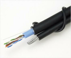 冨士電線 TPCC5-LAP-SSF0.5X4P250m Cat5e 屋外用・自己支持型LANケーブル TPCC 5-LAP-SSF 0.5mm×4P (黒/薄青) 250m