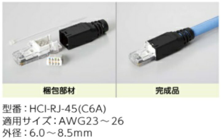 楽天市場】関西通信電線 HCI-RJ-45 (C6A) Cat6A対応 現場成端用 