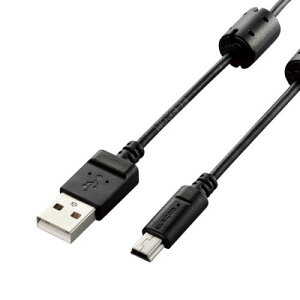 ELECOM DGW-MF15BK �f�W�J���pUSB�P�[�u��/miniB/�t�F���C�g�R�A/1.5m/�u���b�N