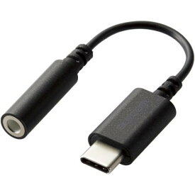 ELECOM EHP-C35DS01BK USB Type-C - 4極3.5mmステレオミニプラグ変換ケーブル/デザイン耐久/ブラック