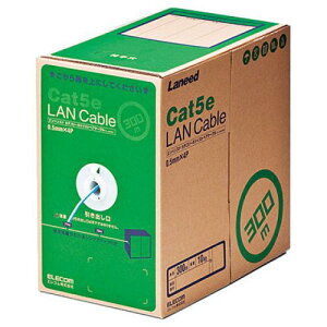 ELECOM LD-CT2/LB300/RS RoHS�Ή�LAN�P�[�u��/CAT5E/300m/���C�g�u���[/�ȈՃp�b�P�[�W