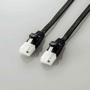 ELECOM LD-GFAT/BK70 LAN�P�[�u��/CAT6A����/�ܐ܂�h�~/�t���b�g/7.0m/�u���b�N