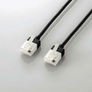 ELECOM LD-GPASST/BK50 LAN�P�[�u��/CAT6A/�X�[�p�[�X����/�ܐ܂�h�~/5.0m/�u���b�N