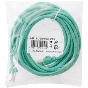 ELECOM LD-GPT/GN5/RS RoHS�w�ߏ���LAN�P�[�u��/CAT6/�ܐ܂�h�~/5m/�O���[��/�ȈՃp�b�P�[�W�d�l