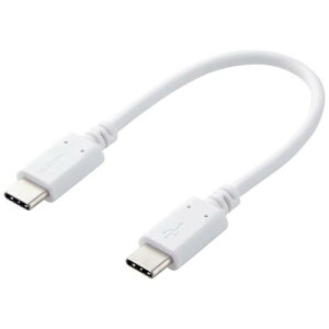 ELECOM MPA-CC01PNWH �X�}�z�E�^�u���b�g�pUSB�P�[�u��/USB(C-C)/�X�^���_�[�h/USB Power Delivery�Ή�/�F�ؕi/0.1m/�z���C�g