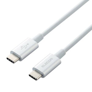 ELECOM MPA-CCPS10PNSV �X�}�z�E�^�u���b�g�pUSB�P�[�u��/USB(C-C)/�����ϋv/USB Power Delivery�Ή�/�F�ؕi/1.0m/�V���o�[