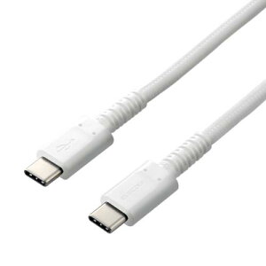 ELECOM MPA-CCS03PNWH �X�}�z�E�^�u���b�g�pUSB�P�[�u��/USB(C-C)/���ϋv/USB Power Delivery�Ή�/�F�ؕi/0.3m/�z���C�g