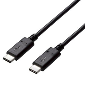 ELECOM U2C-CC5P20NBK USB2.0P[u/C-C^Cv/Fؕi/USB Power DeliveryΉ/5Ao/2.0m/ubN
