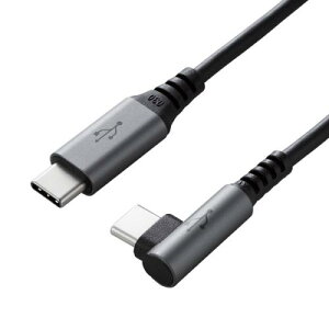ELECOM U2C-CCL20NBK USB2.0�P�[�u��/C-C�^�C�v/L���R�l�N�^/�F�ؕi/USB Power Delivery�Ή�/3A�o��/2.0m/�u���b�N