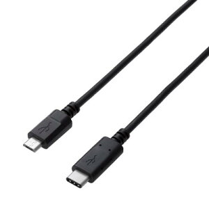 ELECOM U2C-CMB05NBK USB2.0�P�[�u��/C-microB�^�C�v/�F�ؕi/3A�o��/0.5m/�u���b�N