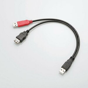 ELECOM USB-AAE5DPBK �_�u���p���[USB2.0�P�[�u��/Y��/A���X/�u���b�N/�ȈՃp�b�P�[�W