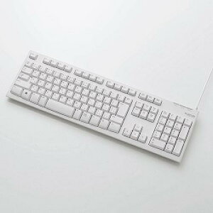 ELECOM TK-FCM064WH/RS EU RoHSwߏ USB/PS2ڑ X^_[hL[{[h/u/108L[/1000񍂑ϋv/zCg